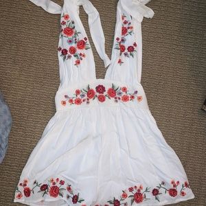 White Floral Romper